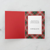 Rustic Red/Green Plaid Merry Christmas 4-Photo シーズンカード (内部)