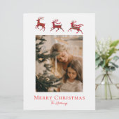 Rustic Red Green Plaid Reindeer Holiday Card シーズンカード (スタンド正面)