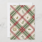 Rustic Red Green Plaid w/Holly Arch 1 Photo シーズンカード (裏面)