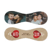 Rustic Red Heart Best Dad Ever 2 Photo Collage 野球ボール (パネル)