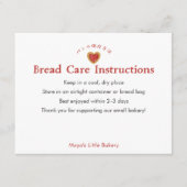 Rustic Red Heart Bread Care Instructions サンキューカード (正面)