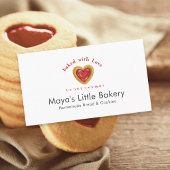 Rustic Red Heart Cookie Bakery Pastry Chef 名刺