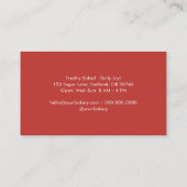 Rustic Red Heart Cookie Bakery Pastry Chef 名刺 (裏面)
