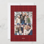 Rustic Red Plaid Greenery クリスマス 4 枚写真 (裏面)