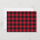 Rustic Red Plaid Merry Little Baby Shower サンキューカード (裏面)