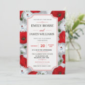 Rustic Red Poppy and Daisy Wildflower Garden 招待状 (スタンド正面)