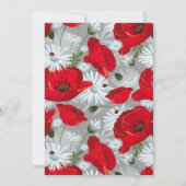 Rustic Red Poppy and Daisy Wildflower Garden 招待状 (裏面)
