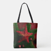 Rustic Red Star Christmas Cozy Tote Bag トートバッグ (裏面)