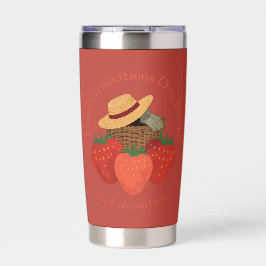 Rustic Red Strawberry Patch Family Recipe Tumbler 保温保冷タンブラー