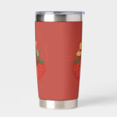 Rustic Red Strawberry Patch Family Recipe Tumbler 保温保冷タンブラー (左面)