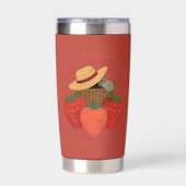 Rustic Red Strawberry Patch Family Recipe Tumbler 保温保冷タンブラー (背面)