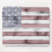 Rustic Red White Blue Wood USA flag America マウスパッド (正面)