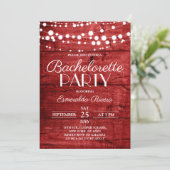 Rustic Red Wood Bachelorette Party 招待状 (スタンド正面)