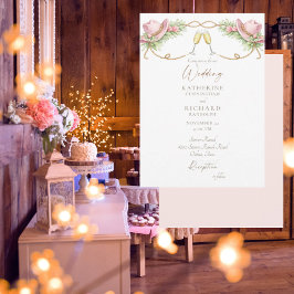 Rustic Redneck Pink Cowboy Hat Wedding 招待状