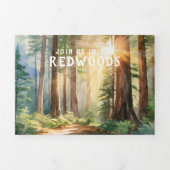 Rustic Redwood Forest Wedding 三つ折り招待状 (カバー)