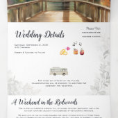 Rustic Redwood Forest Wedding 三つ折り招待状 (内部中)