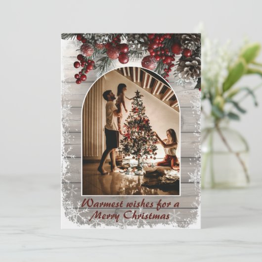 Rustic Reflections Christmas Photo シーズンカード (スタンド正面)