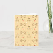Rustic Reindeer Pattern Christmas Card カード (正面)