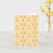 Rustic Reindeer Pattern Christmas Card カード (黄色い花)