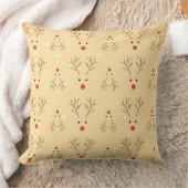 Rustic Reindeer Pattern Throw Pillow クッション (ブランケット)