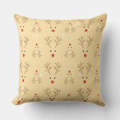 Rustic Reindeer Pattern Throw Pillow クッション (正面)