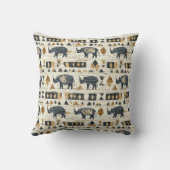 Rustic Rhino Tribal Pattern (1) クッション (裏面)