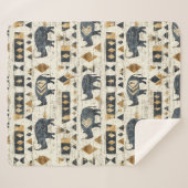 Rustic Rhino Tribal Pattern (1) シェルパブランケット (正面(横))