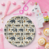 Rustic Rhino Tribal Pattern (1) ペーパープレート (パーティー)
