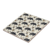 Rustic Rhino Tribal Pattern (2) タイル (側面)