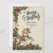Rustic Rocking Horse Christmas シーズンカード (正面)