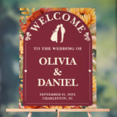 Rustic Romance | Custom Fall Wedding Welcome アクリルサイン (ニュートラル)