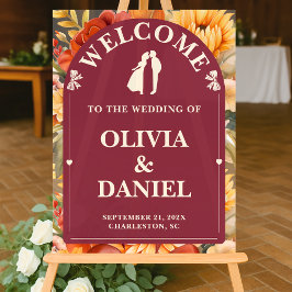 Rustic Romance | Custom Fall Wedding Welcome アクリルサイン