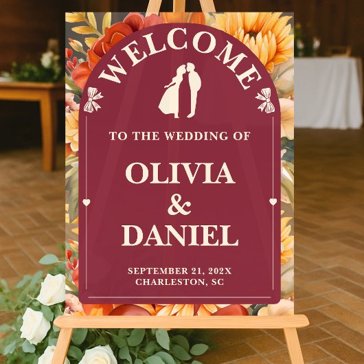 Rustic Romance | Custom Fall Wedding Welcome アクリルサイン