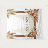 Rustic Romance Pampas Arch – Wedding Backdrop タペストリー (正面(横))