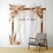 Rustic Romance Pampas Arch – Wedding Backdrop タペストリー (インサイチュ)