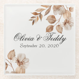 Rustic Romance Wedding Glass Coasters ガラスコースター