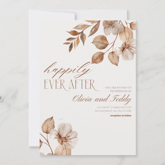 Rustic Romance Wedding Invitations v2 招待状 (正面)