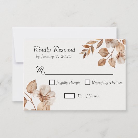 Rustic Romance Wedding Response Cards 出欠カード (正面)