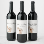 Rustic Romance Wedding Wine Labels ワインラベル (ボトル)