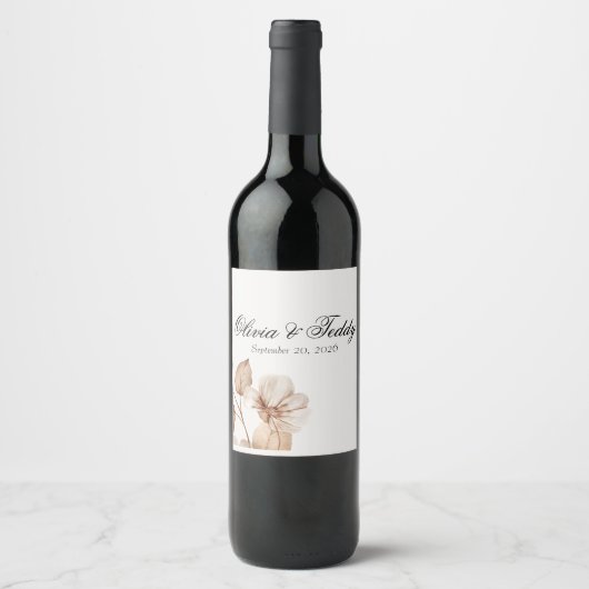 Rustic Romance Wedding Wine Labels ワインラベル (正面)
