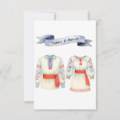 Rustic Romanian Wedding Traditional Folk Costumes セーブザデート (裏面)
