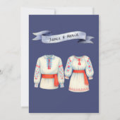 Rustic Romanian Wedding Traditional Folk Costumes 招待状 (裏面)