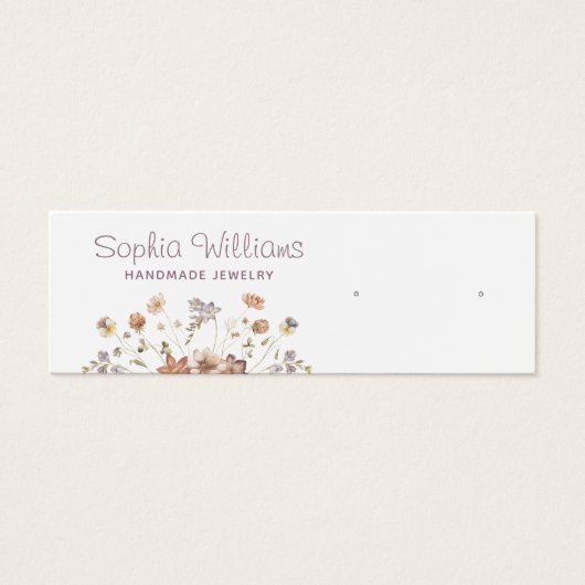 Rustic Romantic Flowers stud Earring display card (正面)