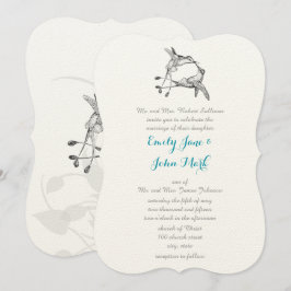  rustic romantic hummingbird kiss love bird weddin 招待状