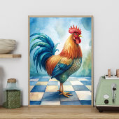 Rustic Rooster Country Farmhouse Kitchen  ポスター