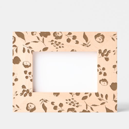 Rustic Rose and Leaf Pattern Flowers Floral レーザー彫刻フレーム (正面)