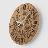 Rustic Rose Garden Wall Clock  ラージ壁時計 (傾斜)
