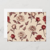 Rustic Rose Pattern ポストカード (正面/裏面)