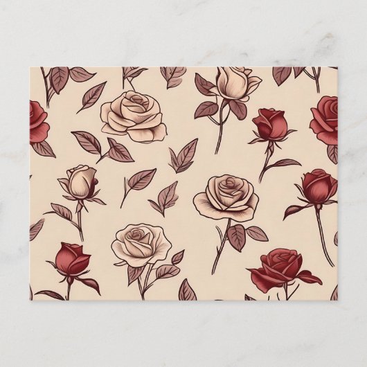 Rustic Rose Pattern ポストカード (正面)