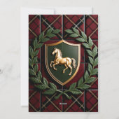 Rustic Royal Christmas Plaid 3 Photo Holiday Card シーズンカード (裏面)